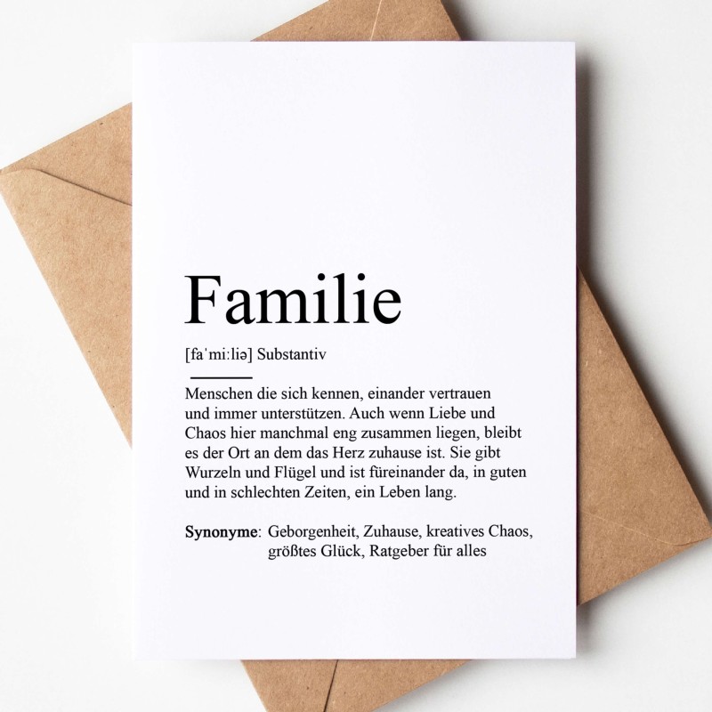 Grußkarte FAMILIE Definition - 1