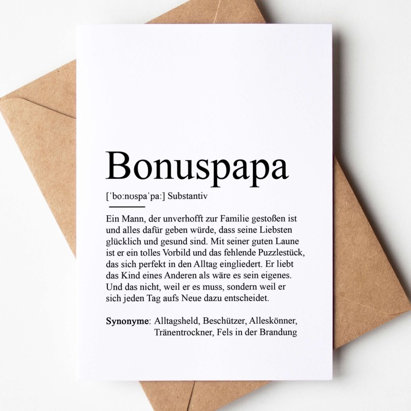 Grußkarte BONUSPAPA Definition - 1