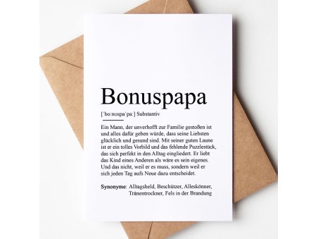 Grußkarte BONUSPAPA Definition - 1