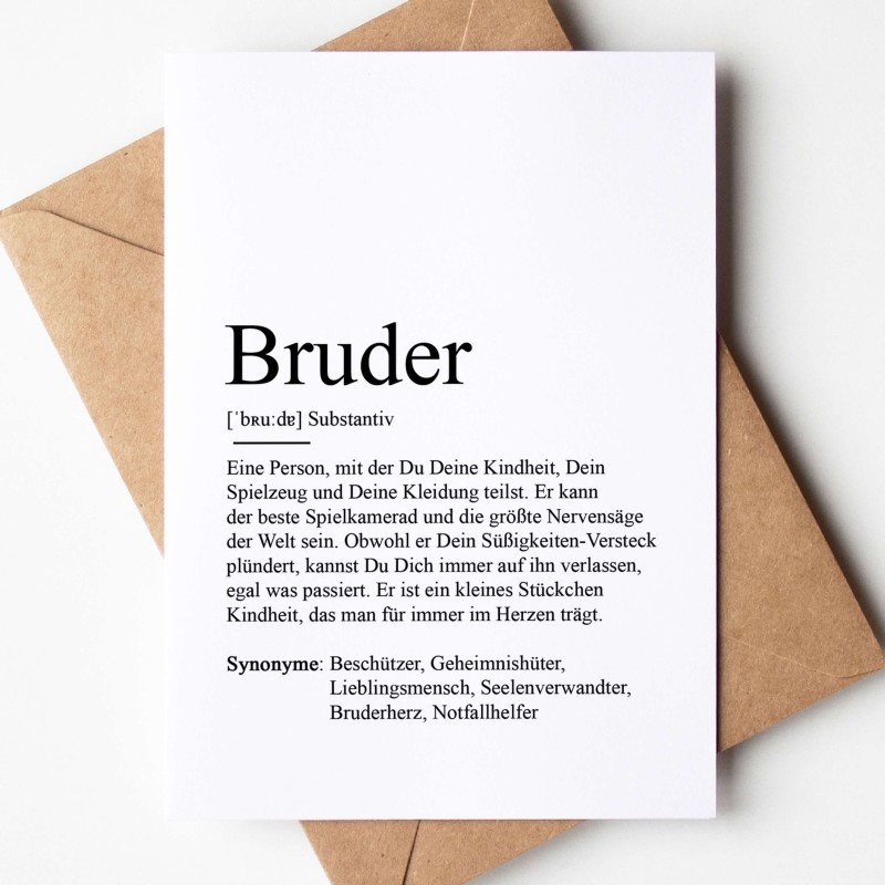 Grußkarte BRUDER Definition - 1