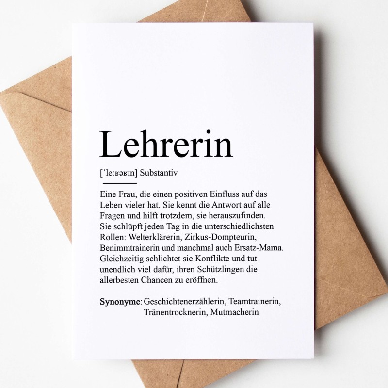 Grußkarte LEHRERIN Definition - 1