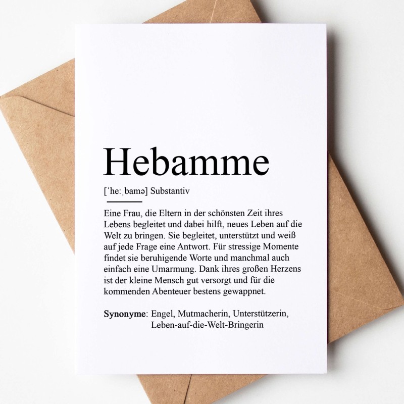 Grußkarte HEBAMME Definition - 1