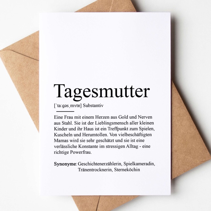 Grußkarte TAGESMUTTER Definition - 1