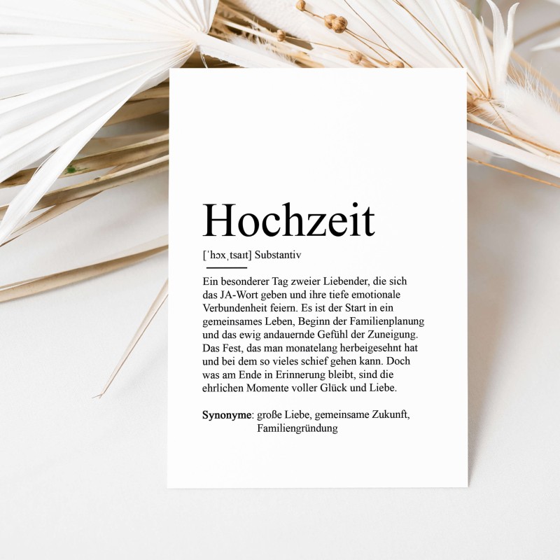 Postkarte HOCHZEIT Definition - 1