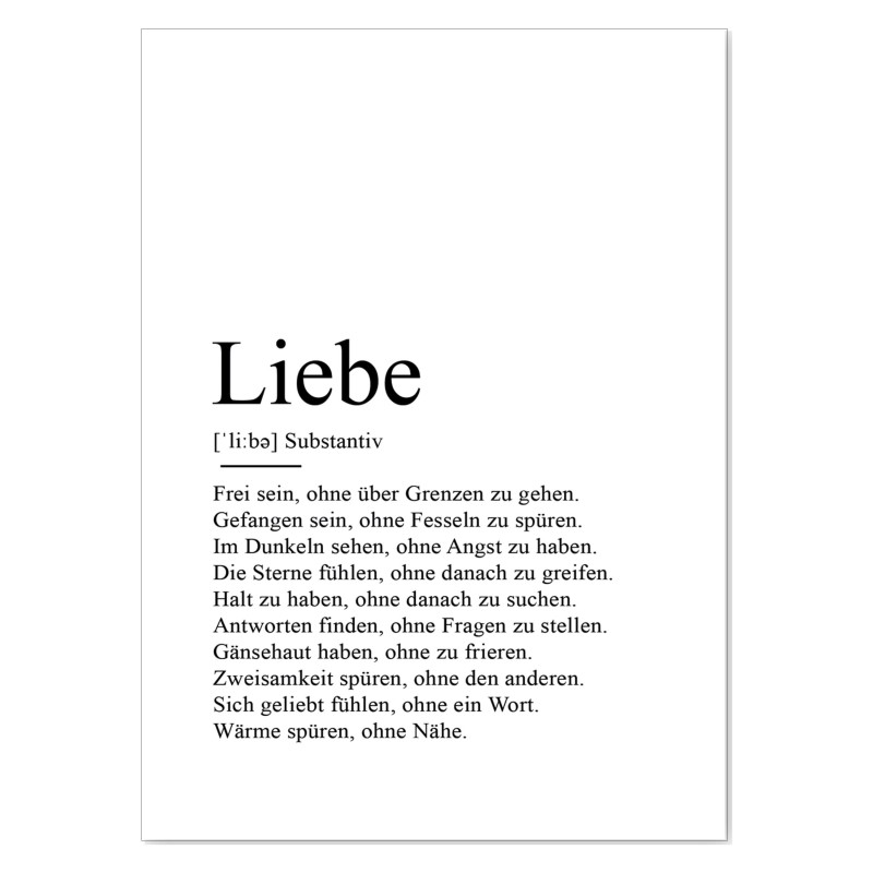 Postkarte LIEBE Definition Herzensbotschaft für Dich