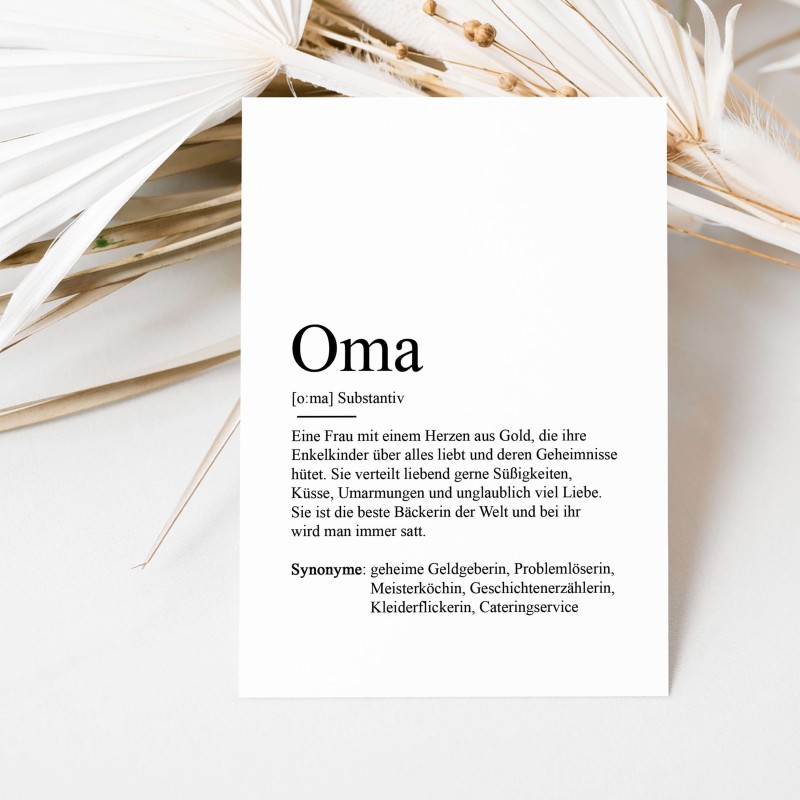 Postkarte OMA Definition - 1