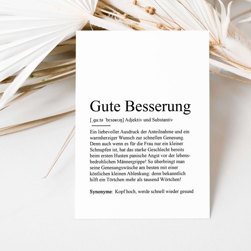 Postkarte GUTE BESSERUNG Definition - 2