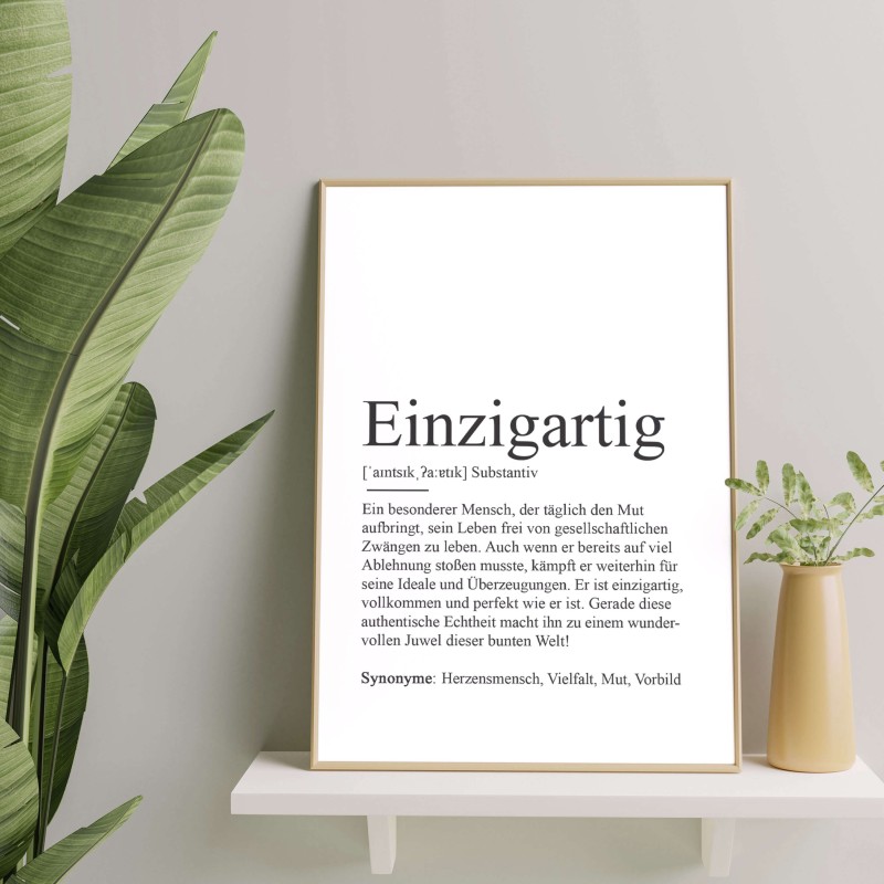 Poster EINZIGARTIG Definition - 1