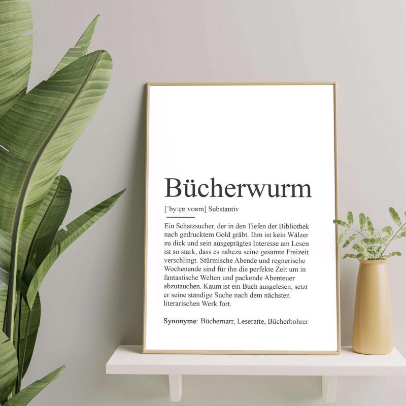 Poster BÜCHERWURM Definition - 1